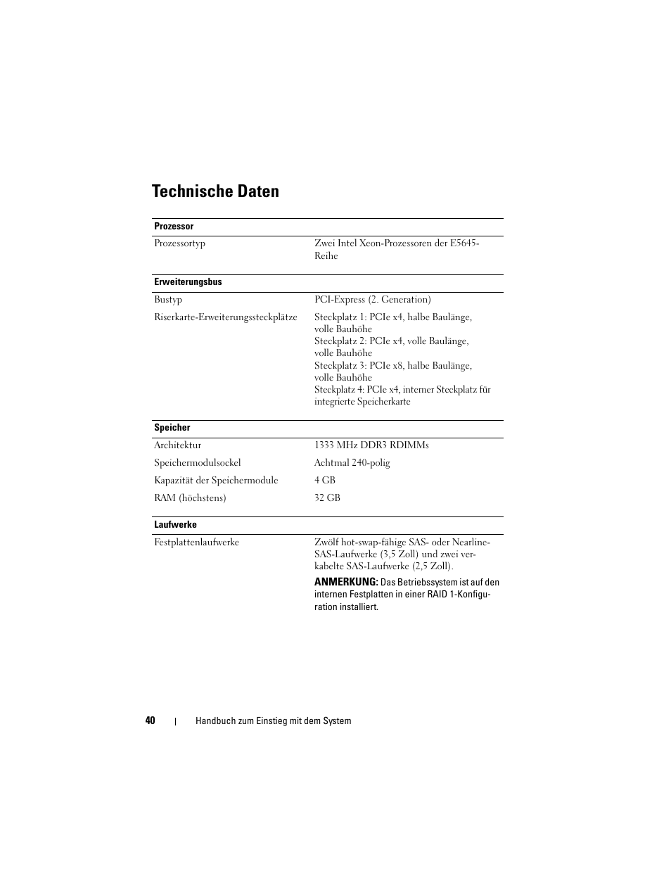 Technische daten | Dell DR4000 User Manual | Page 42 / 116