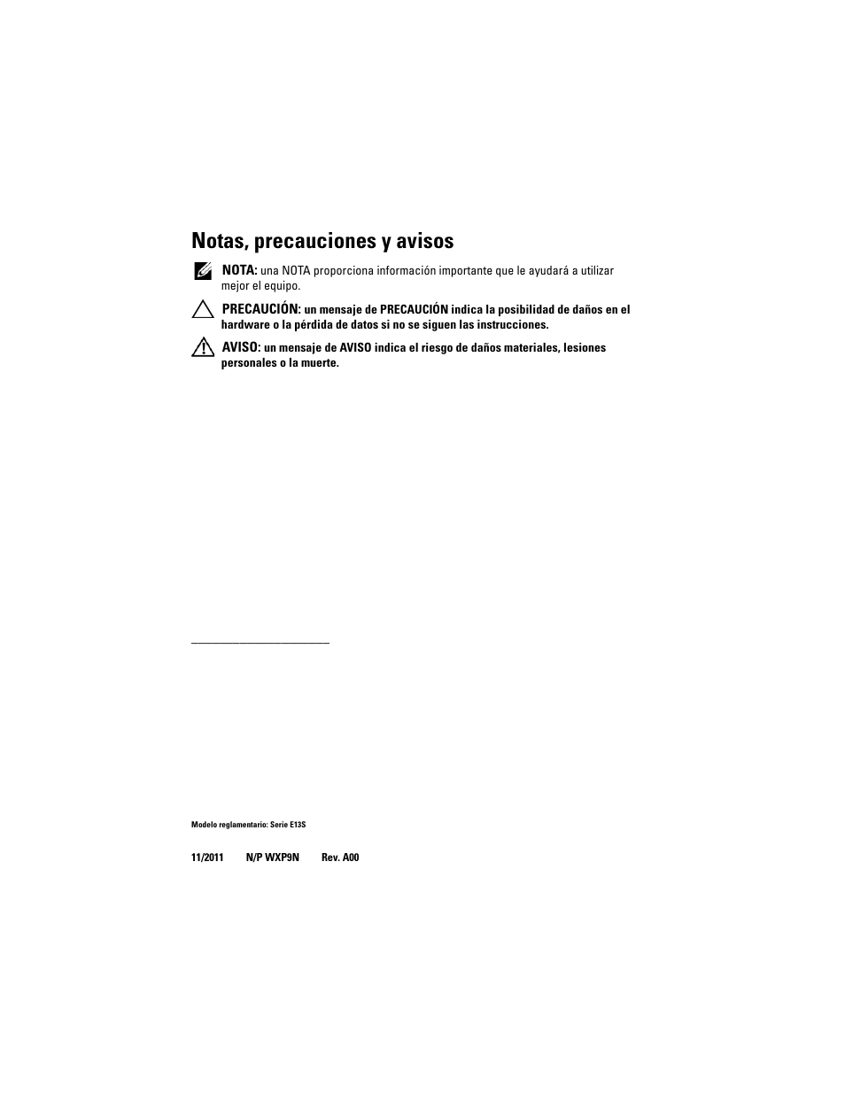 Notas, precauciones y avisos | Dell DR4000 User Manual | Page 84 / 116