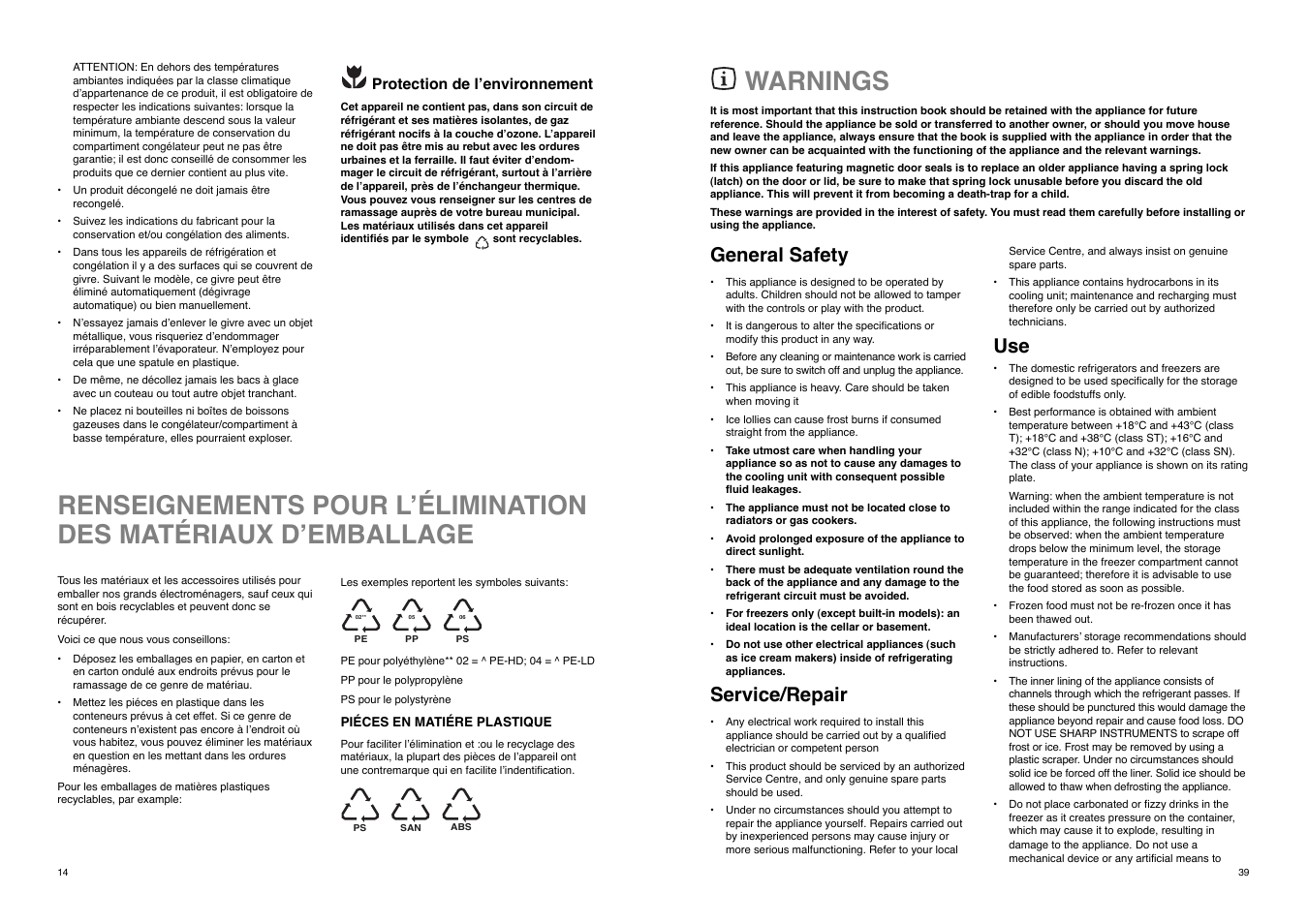 Warnings, General safety, Service/repair | REX ZA 26 S User Manual | Page 14 / 26