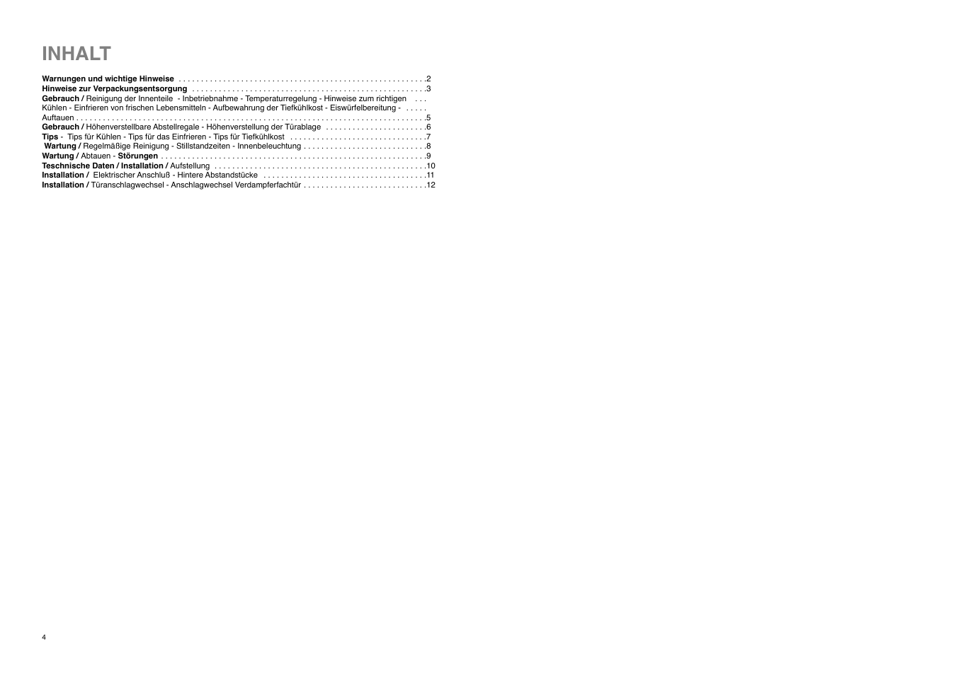 Inhalt | REX ZA 26 S User Manual | Page 4 / 26
