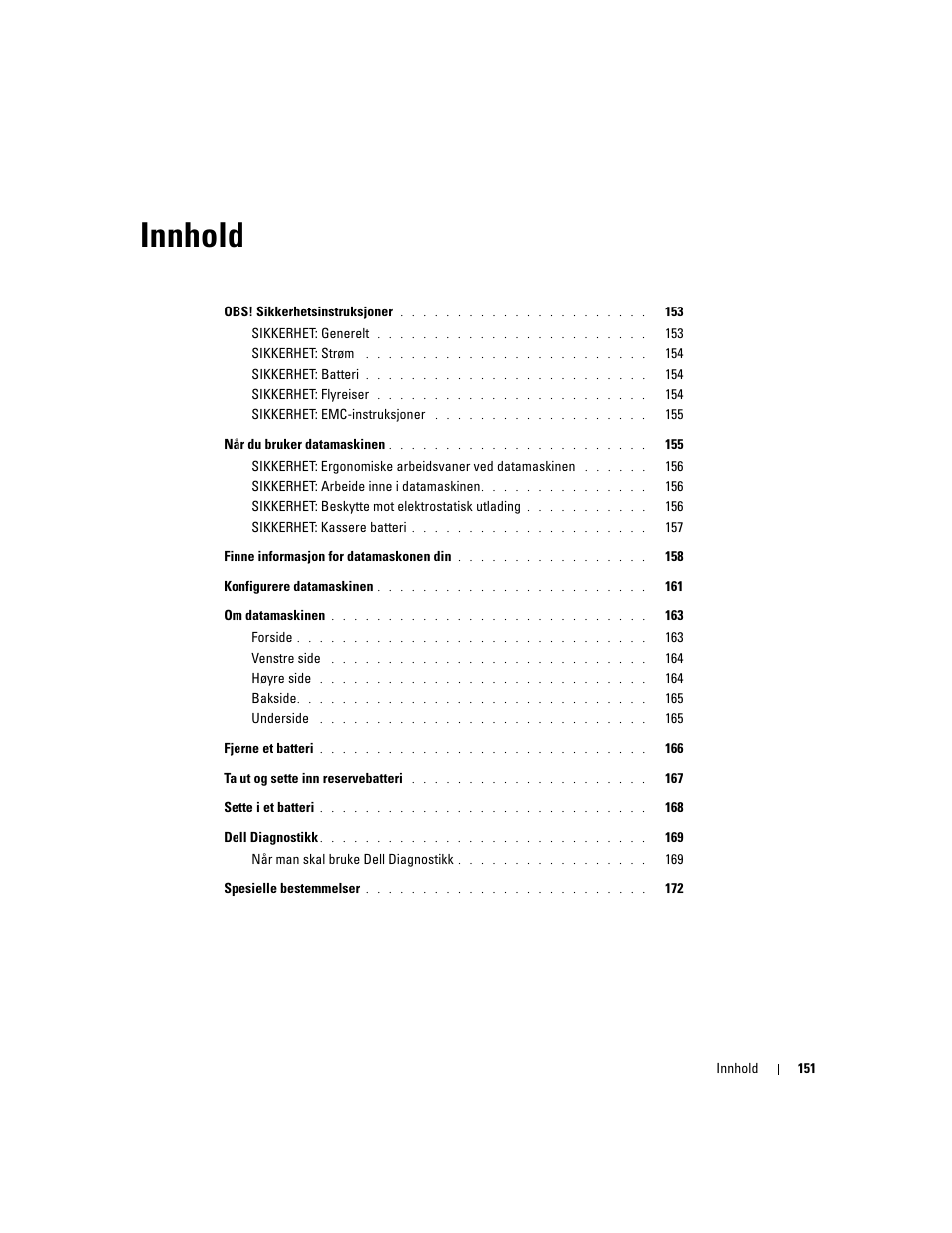 Innhold | Dell Latitude D505 User Manual | Page 153 / 322