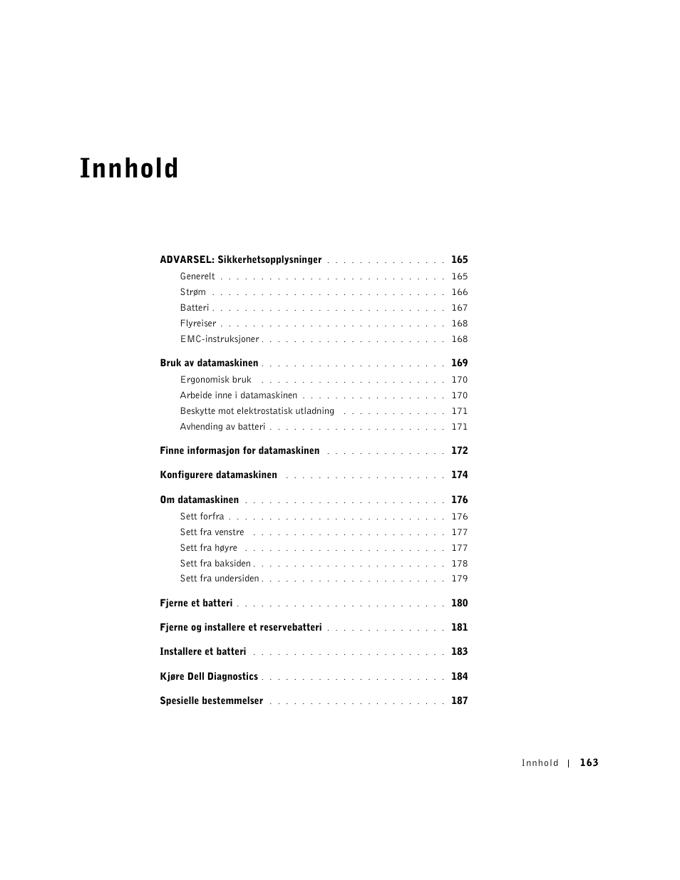 Innhold | Dell Latitude D500 User Manual | Page 165 / 352