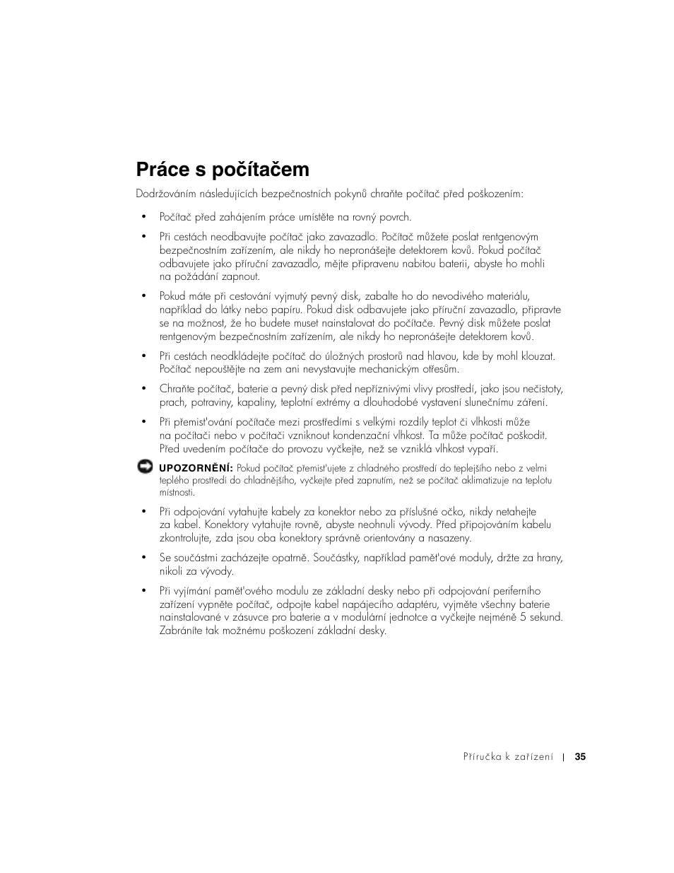 Práce s počítačem | Dell Latitude D500 User Manual | Page 37 / 352