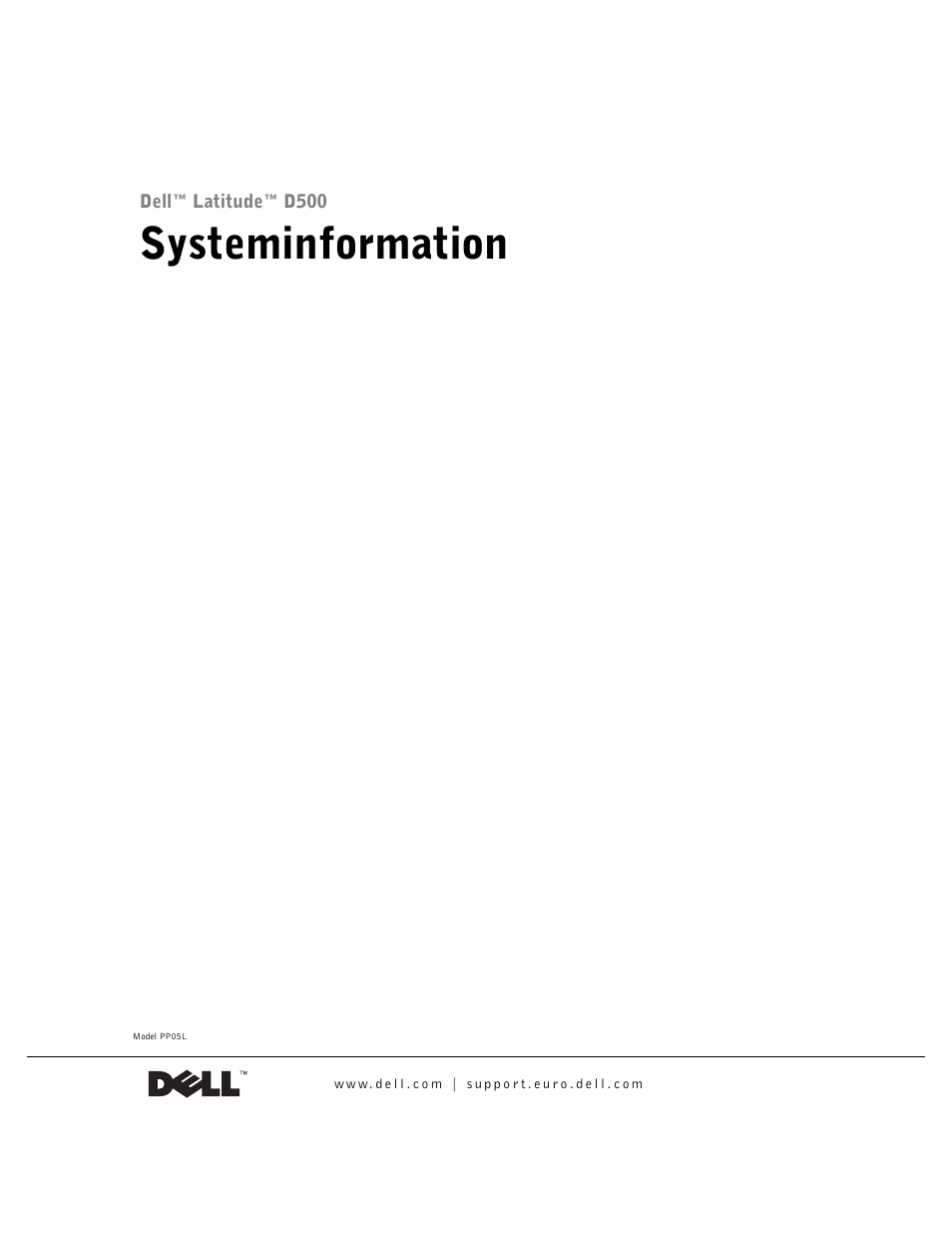 Systeminformation | Dell Latitude D500 User Manual | Page 55 / 352