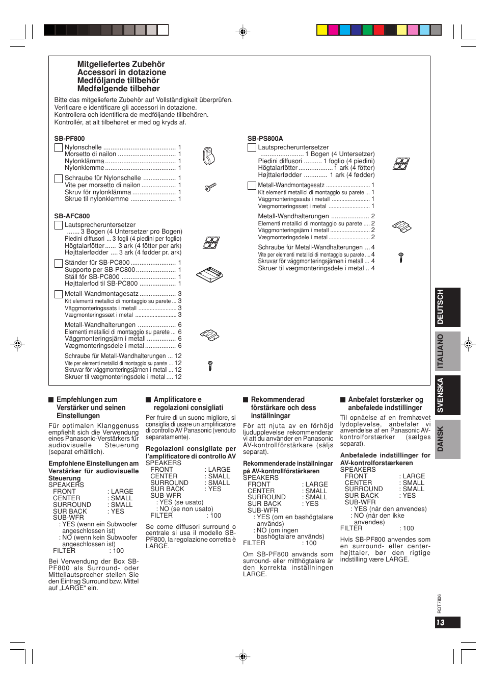 Panasonic SB PF 800 User Manual | Page 13 / 32