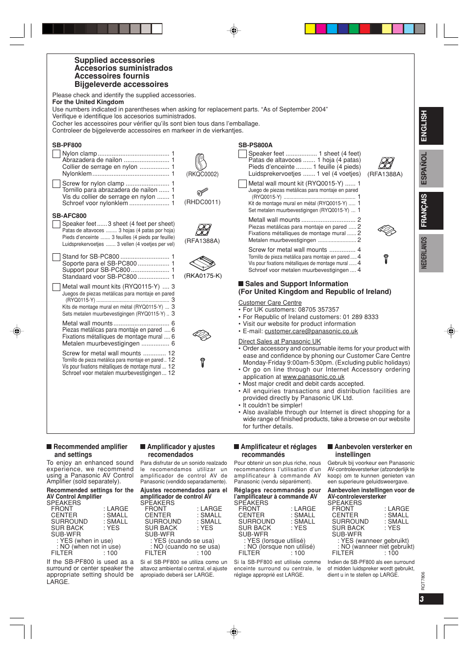 Panasonic SB PF 800 User Manual | Page 3 / 32