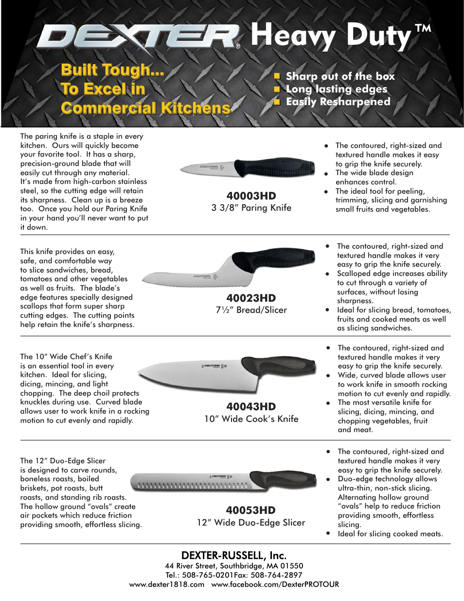 Heavy duty, Built tough... to excel in commercial kitchens | Dexter Heavy Duty Product Flyer User Manual | Page 2 / 2