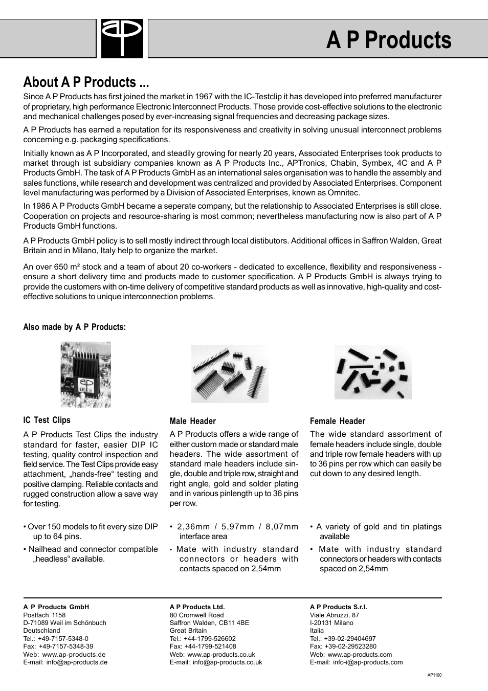 A p products, About a p products | A P Products GREAT JUMPERS User Manual | Page 2 / 20