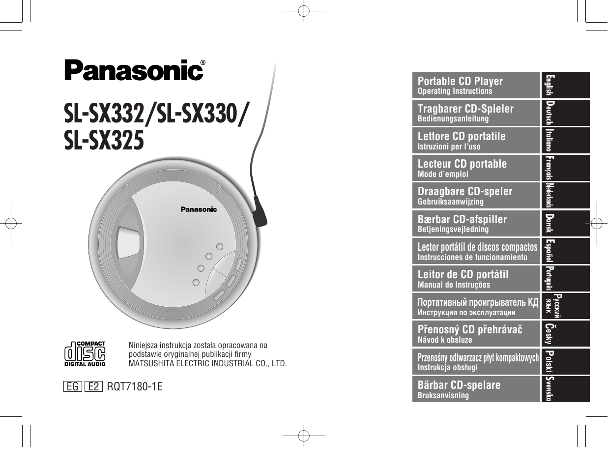Panasonic SL SX 330 User Manual | 88 pages