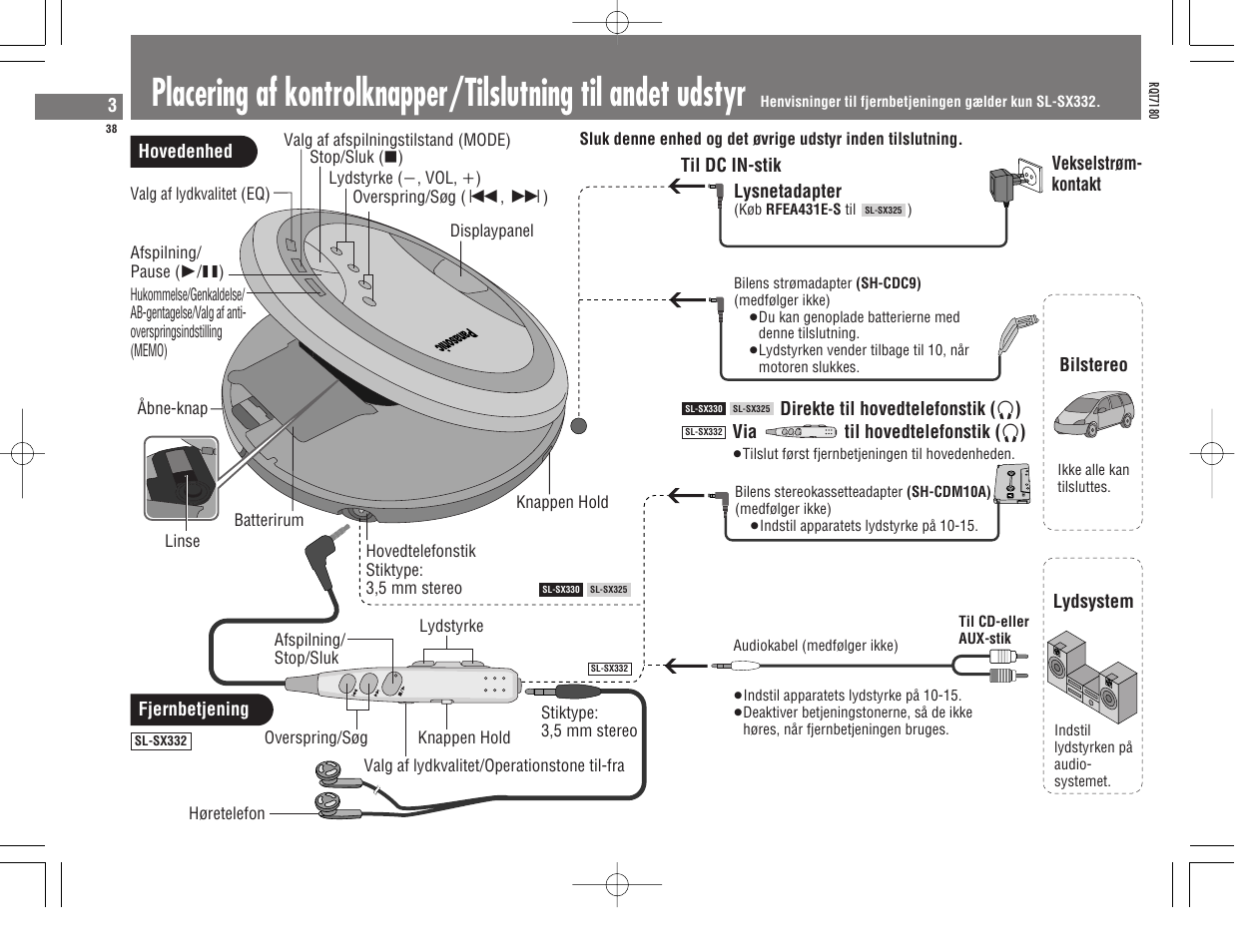 Panasonic SL SX 330 User Manual | Page 38 / 88