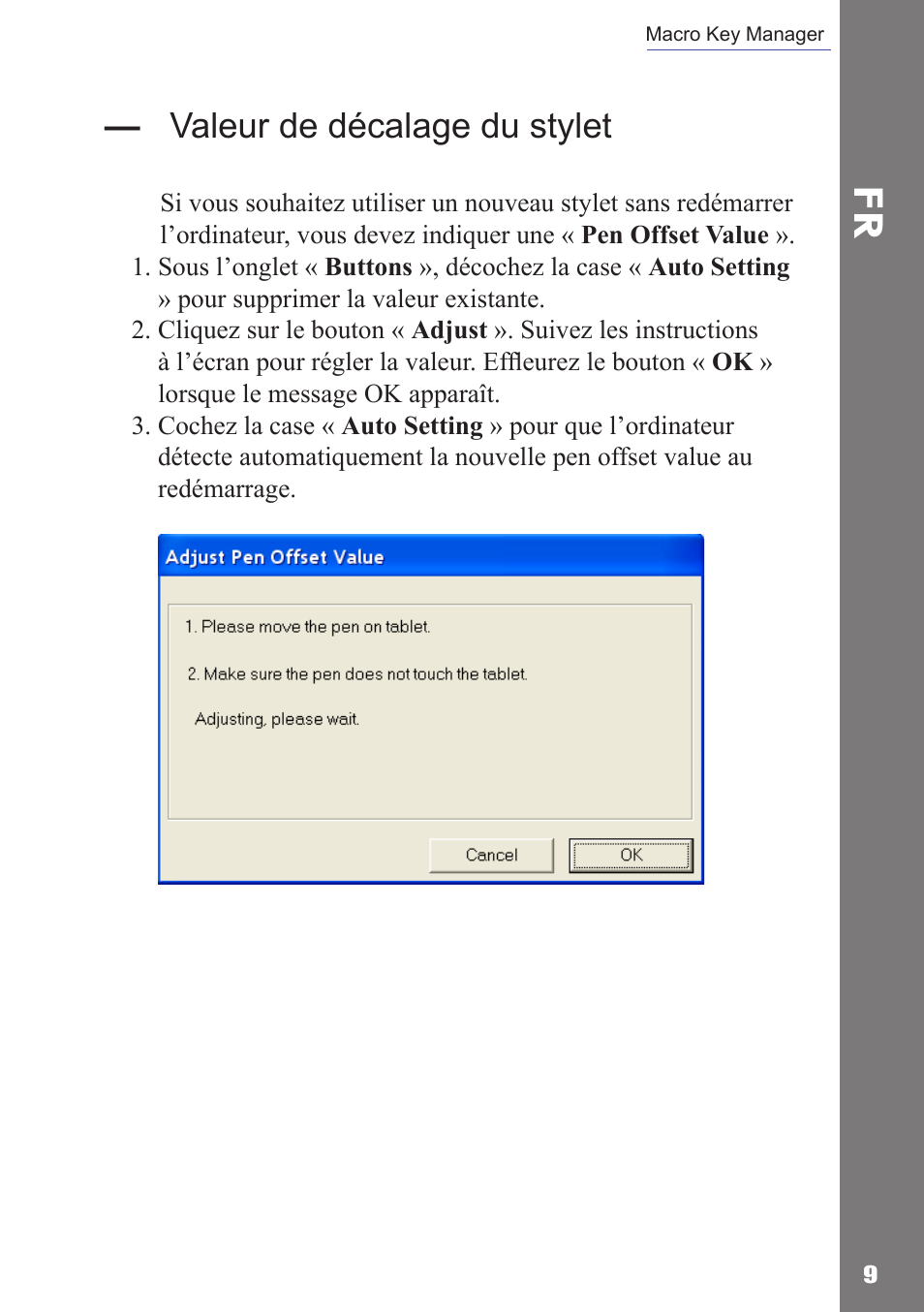 Valeur de décalage du stylet | Adesso Cybertablet Z12 Users Manual User Manual | Page 35 / 38