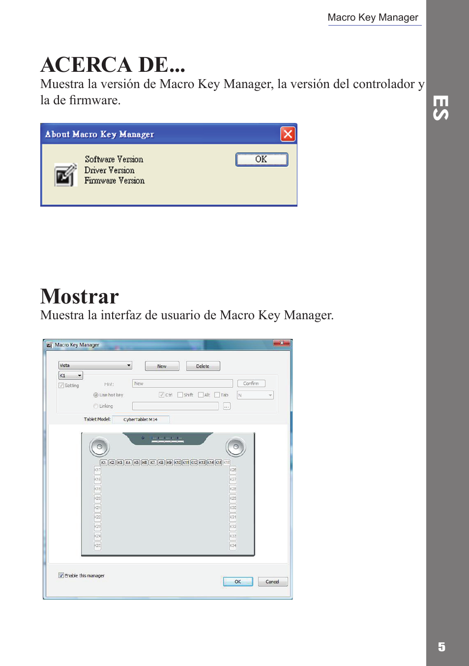 Acerca de, Mostrar | Adesso Cybertablet M14 Users Manual User Manual | Page 18 / 36