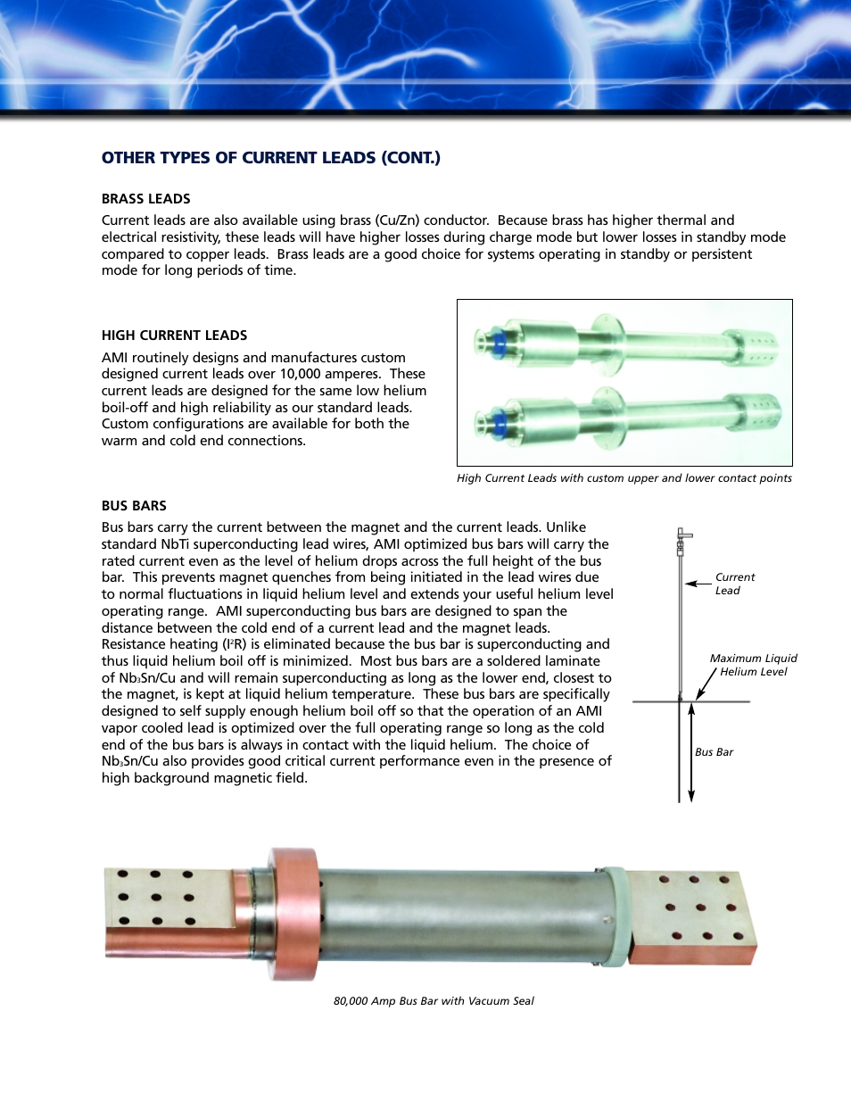 Other types of current leads (cont.) | American Magnetics Current Leads for Cryogenic Systems Brochure User Manual | Page 7 / 8