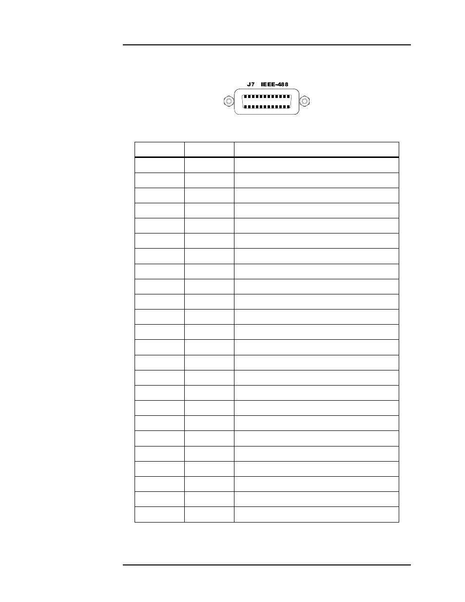 A.3 ieee-488 connector, Table a-1. ieee-488 female connector j7 descriptio, Appendix | American Magnetics 187 Self-Compensating Liquid Level Controller User Manual | Page 70 / 75