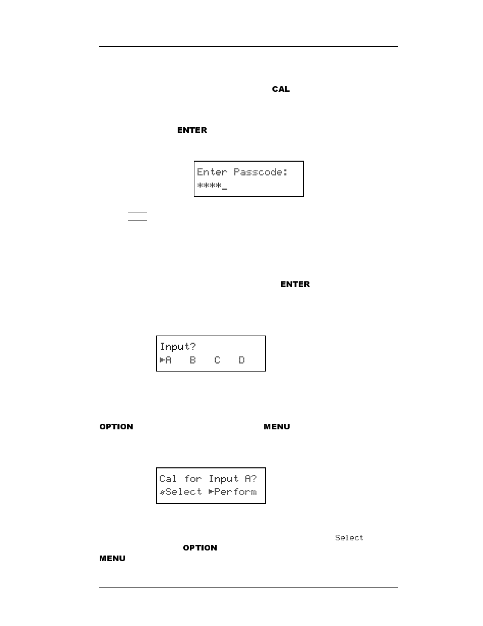 Enter, Option, Menu | American Magnetics 286 Multi-Sensor Liquid Level Instrument (CE-Marked) User Manual | Page 44 / 116