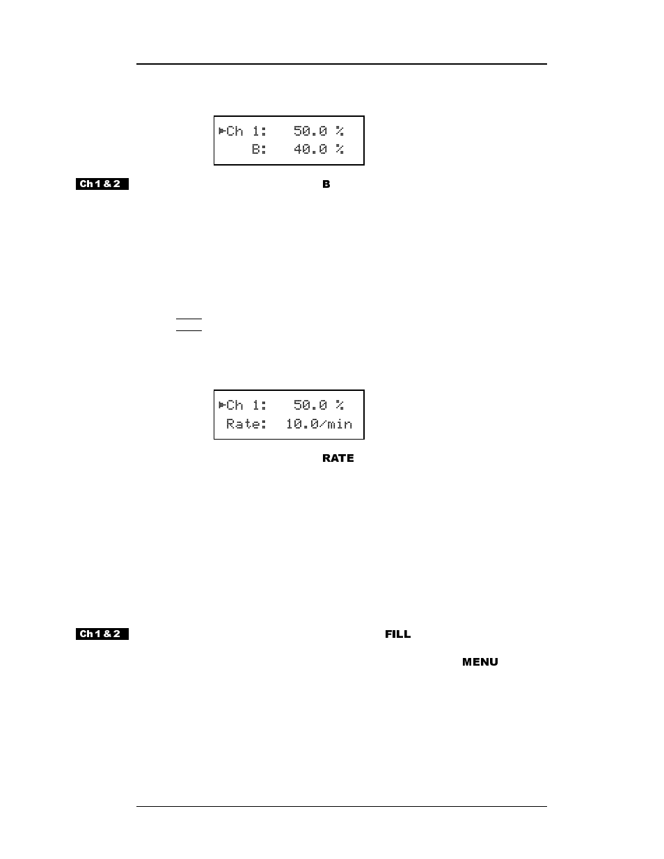 Rate, Fill, Menu | American Magnetics 286 Multi-Sensor Liquid Level Instrument (CE-Marked) User Manual | Page 60 / 116