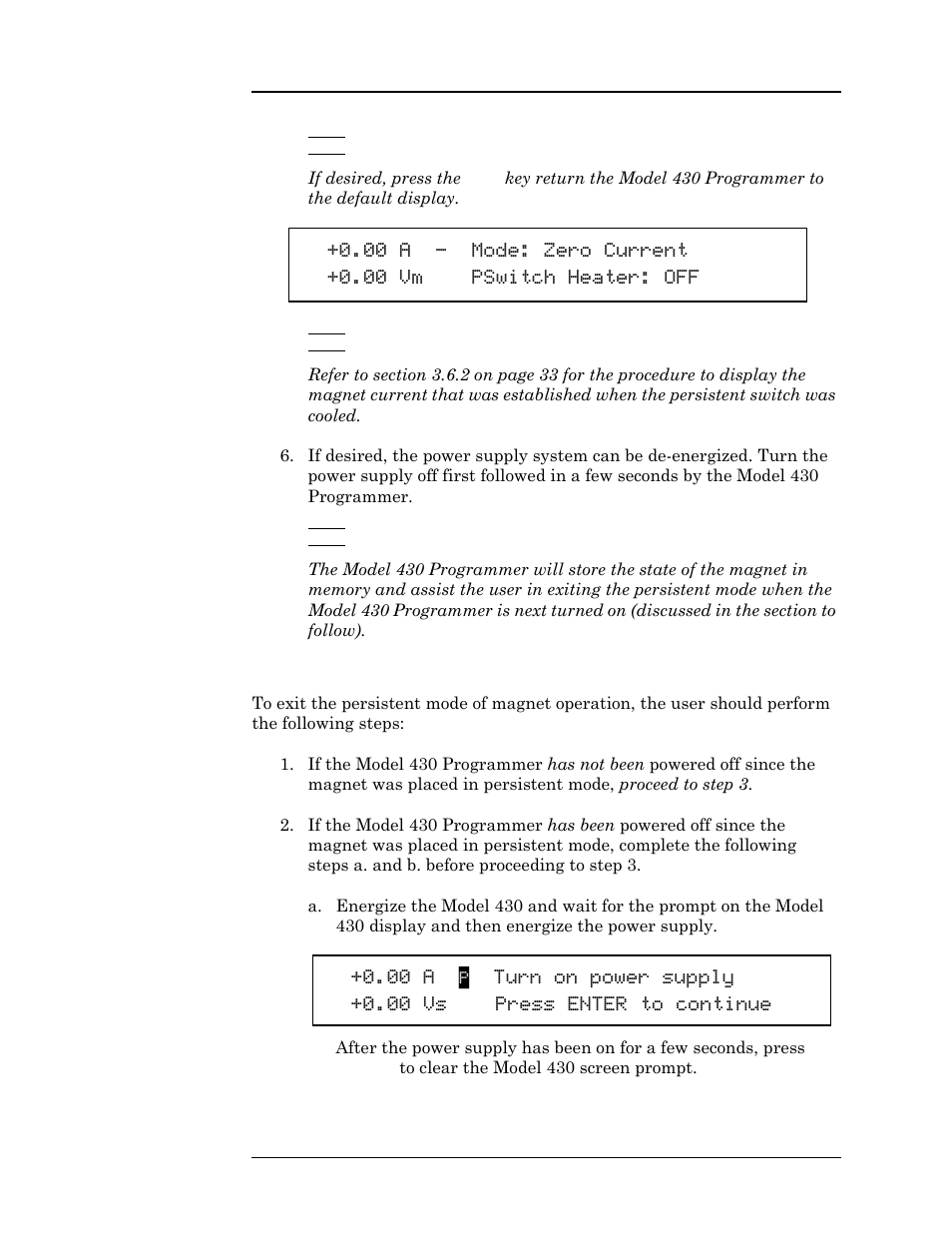 3 procedure for exiting persistent mode | American Magnetics 05100PS-430-601 Integrated Power Supply System User Manual | Page 101 / 224