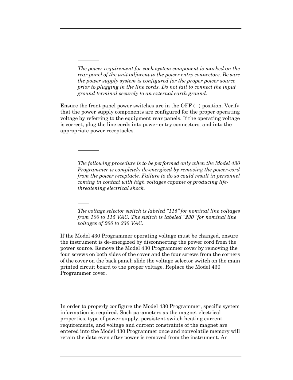 3 power requirements, 4 collecting necessary information, Installation | American Magnetics 05100PS-430-601 Integrated Power Supply System User Manual | Page 30 / 224