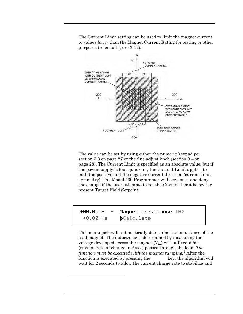 Figure 3-12. example current limit setup, 5 calculate magnet inductance, Figure 3-12 example current limit setup | Operation | American Magnetics 05100PS-430-601 Integrated Power Supply System User Manual | Page 73 / 224