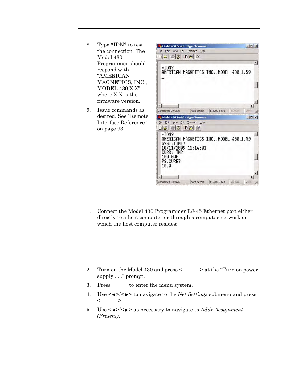 A.12.2 communication via ethernet, Appendix | American Magnetics 4Q06125PS-430 Integrated Power Supply System User Manual | Page 187 / 216