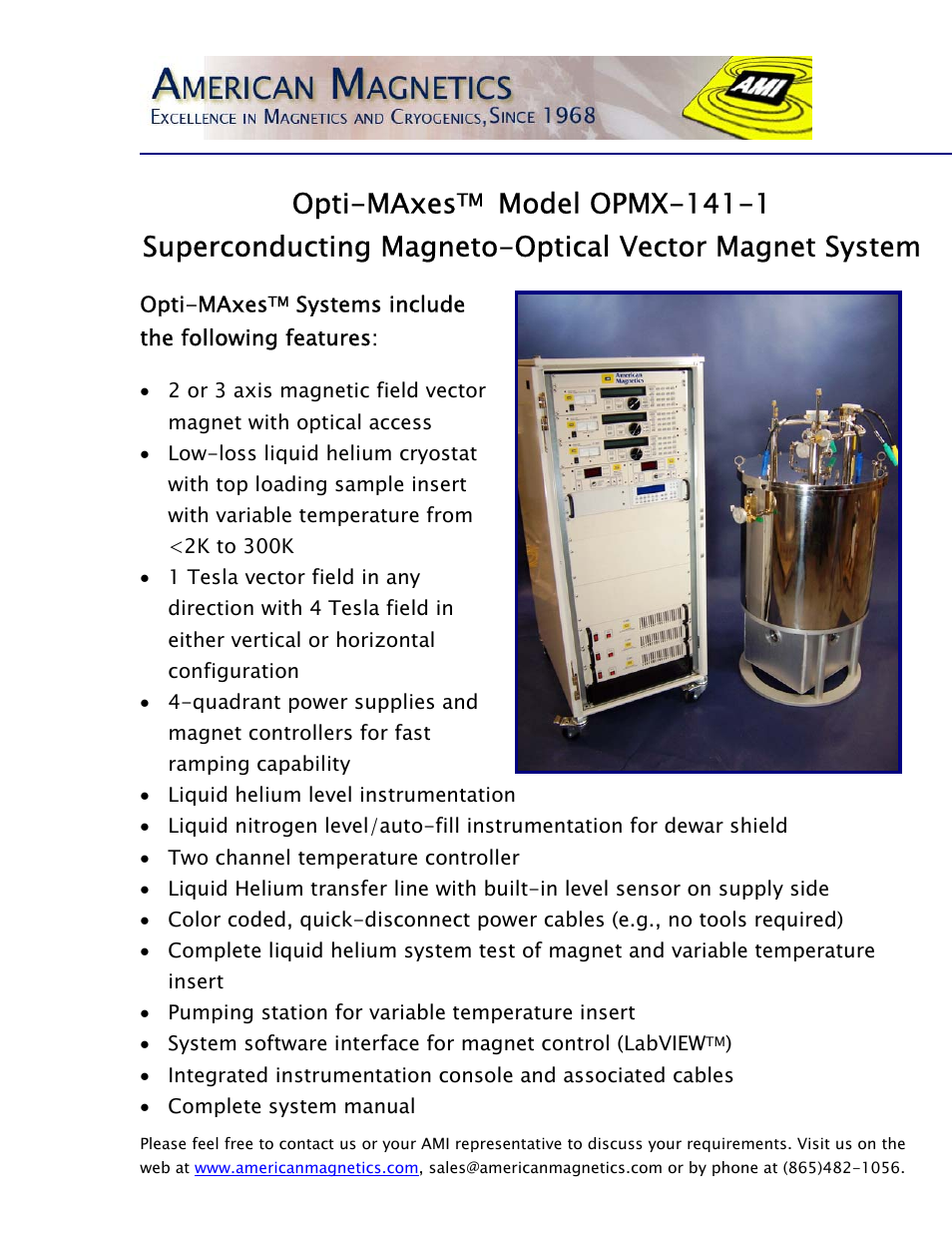 American Magnetics OPMX-141-1 User Manual | 2 pages