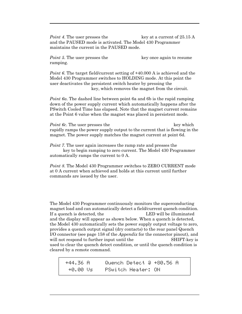 15 quench detection, E refer to, Operation | American Magnetics 05500PS-430-601 High Stability Integrated Power Supply System User Manual | Page 110 / 228