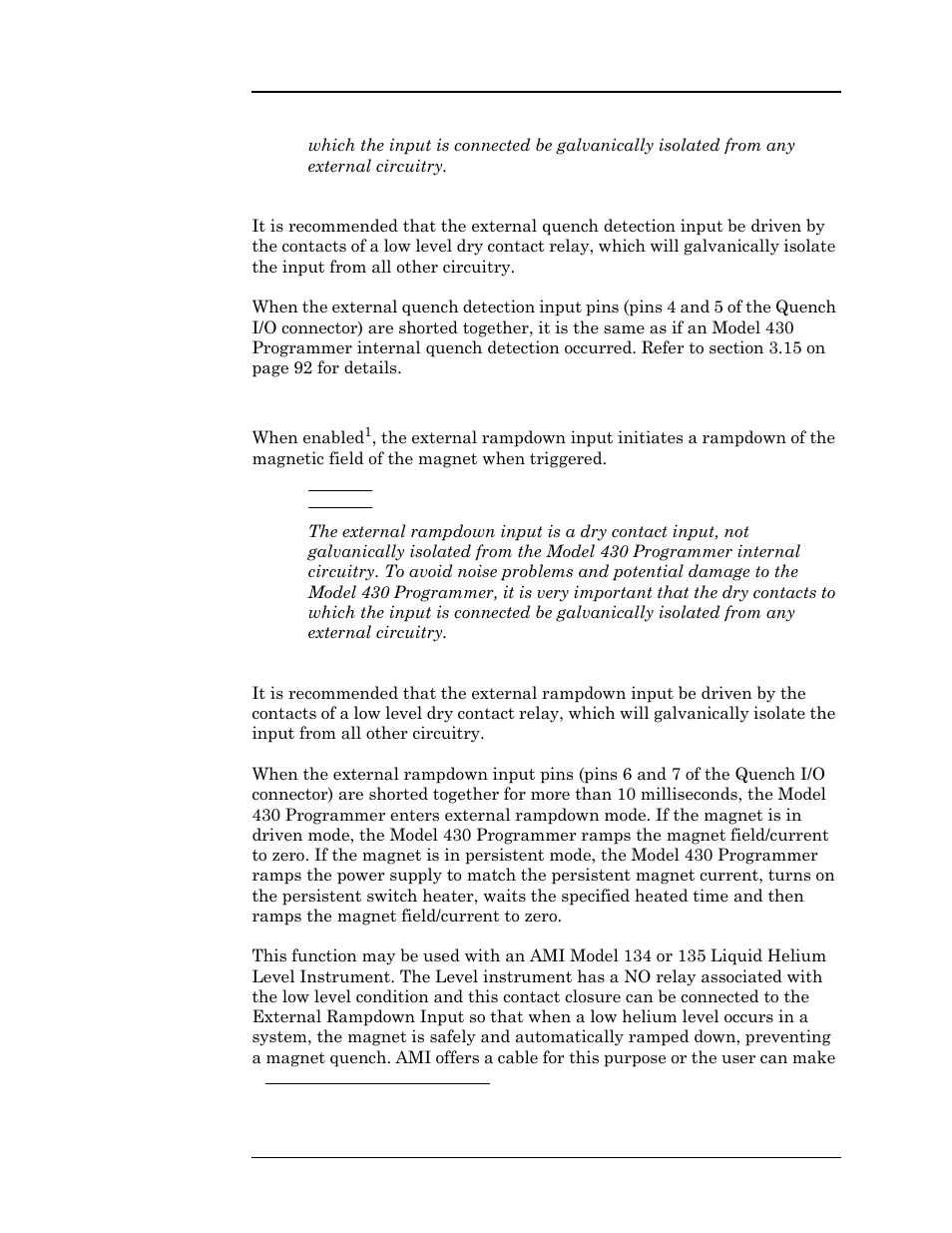 A.6.2 external rampdown input, Appendix | American Magnetics 05500PS-430-601 High Stability Integrated Power Supply System User Manual | Page 177 / 228