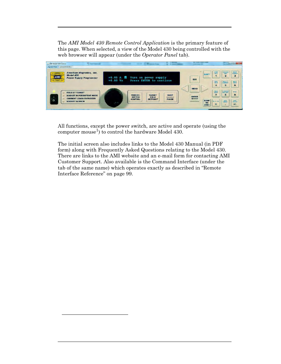 Figure a-13. browser control of the model 430ip, Figure a-13 browser control of the model 430ip, Appendix | American Magnetics 05500PS-430-601 High Stability Integrated Power Supply System User Manual | Page 218 / 228