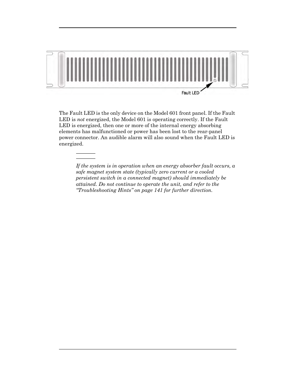 5 model 601 energy absorber front panel layout, Figure 1-3. model 601 front panel layout, Figure 1-3 model 601 front panel layout | Introduction | American Magnetics 05500PS-430-601 High Stability Integrated Power Supply System User Manual | Page 26 / 228