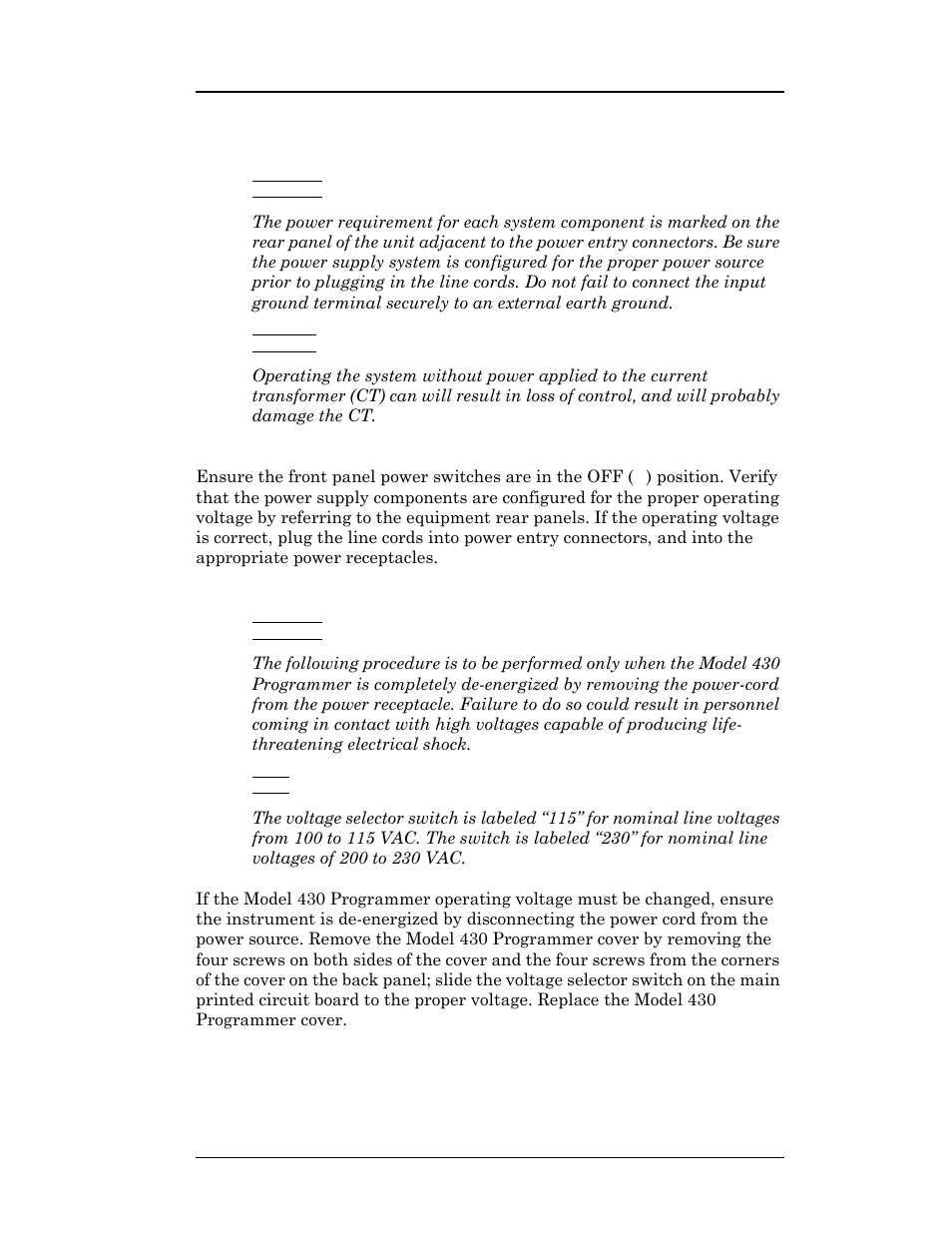 3 power requirements, Installation | American Magnetics 05500PS-430-601 High Stability Integrated Power Supply System User Manual | Page 32 / 228