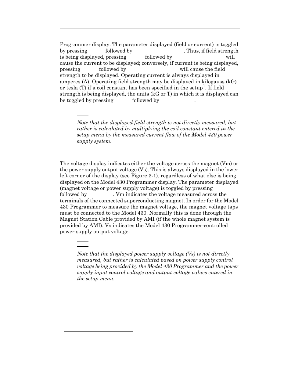 2 voltage display, Operation | American Magnetics 05500PS-430-601 High Stability Integrated Power Supply System User Manual | Page 48 / 228