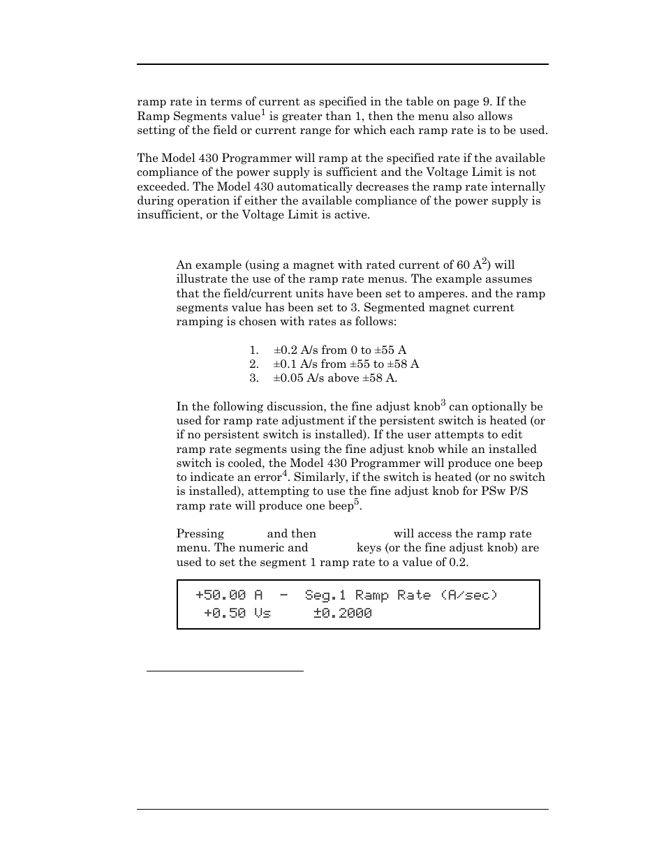 1 ramp rate shift-key example, Operation | American Magnetics 05500PS-430-601 High Stability Integrated Power Supply System User Manual | Page 58 / 228