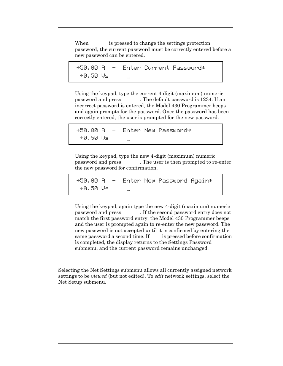 4 net settings submenu | American Magnetics 05500PS-430-601 High Stability Integrated Power Supply System User Manual | Page 92 / 228