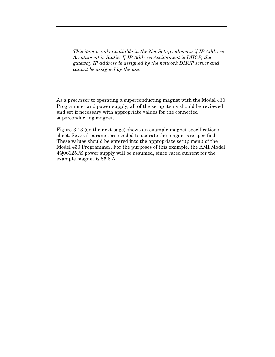 11 example setup, Section 3.11 on, Operation | American Magnetics 05500PS-430-601 High Stability Integrated Power Supply System User Manual | Page 96 / 228