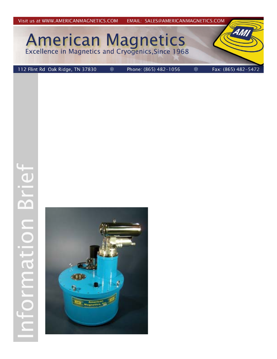 American Magnetics CRYOGEN FREE SUPERCONDUCTING MAGNET SYSTEMS User Manual | 4 pages