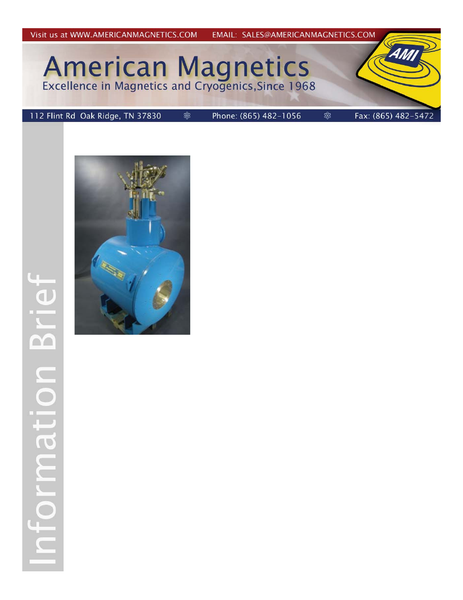 Recon tm magnet systems | American Magnetics CRYOGEN FREE SUPERCONDUCTING MAGNET SYSTEMS User Manual | Page 4 / 4