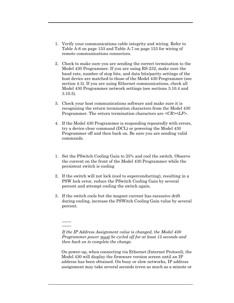 16 cannot use remote communications commands, Service | American Magnetics 4Q06250PS-430 Integrated Power Supply System User Manual | Page 160 / 216