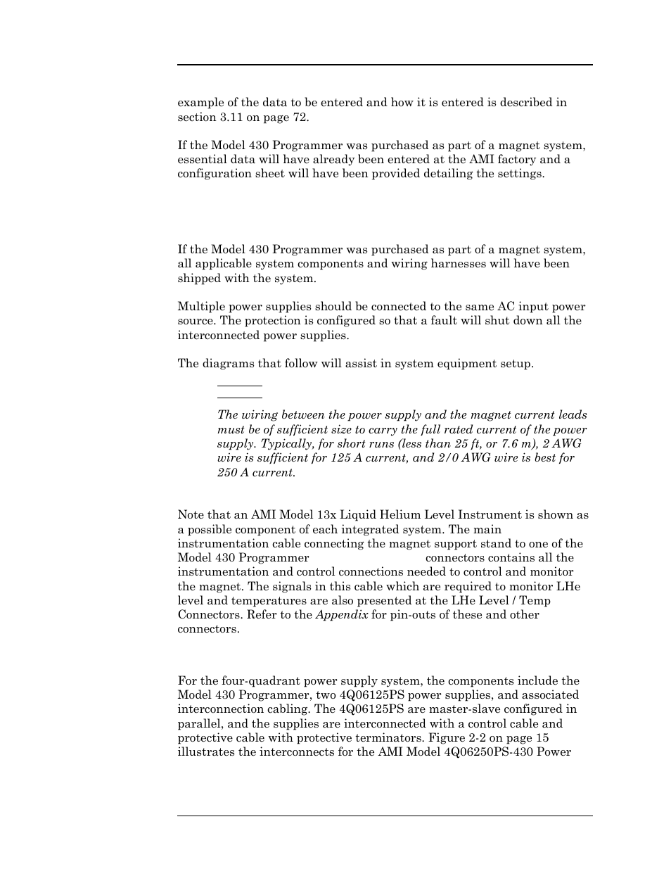 5 system interconnects, 1 high-current 4-quadrant supply, Installation | American Magnetics 4Q06250PS-430 Integrated Power Supply System User Manual | Page 31 / 216