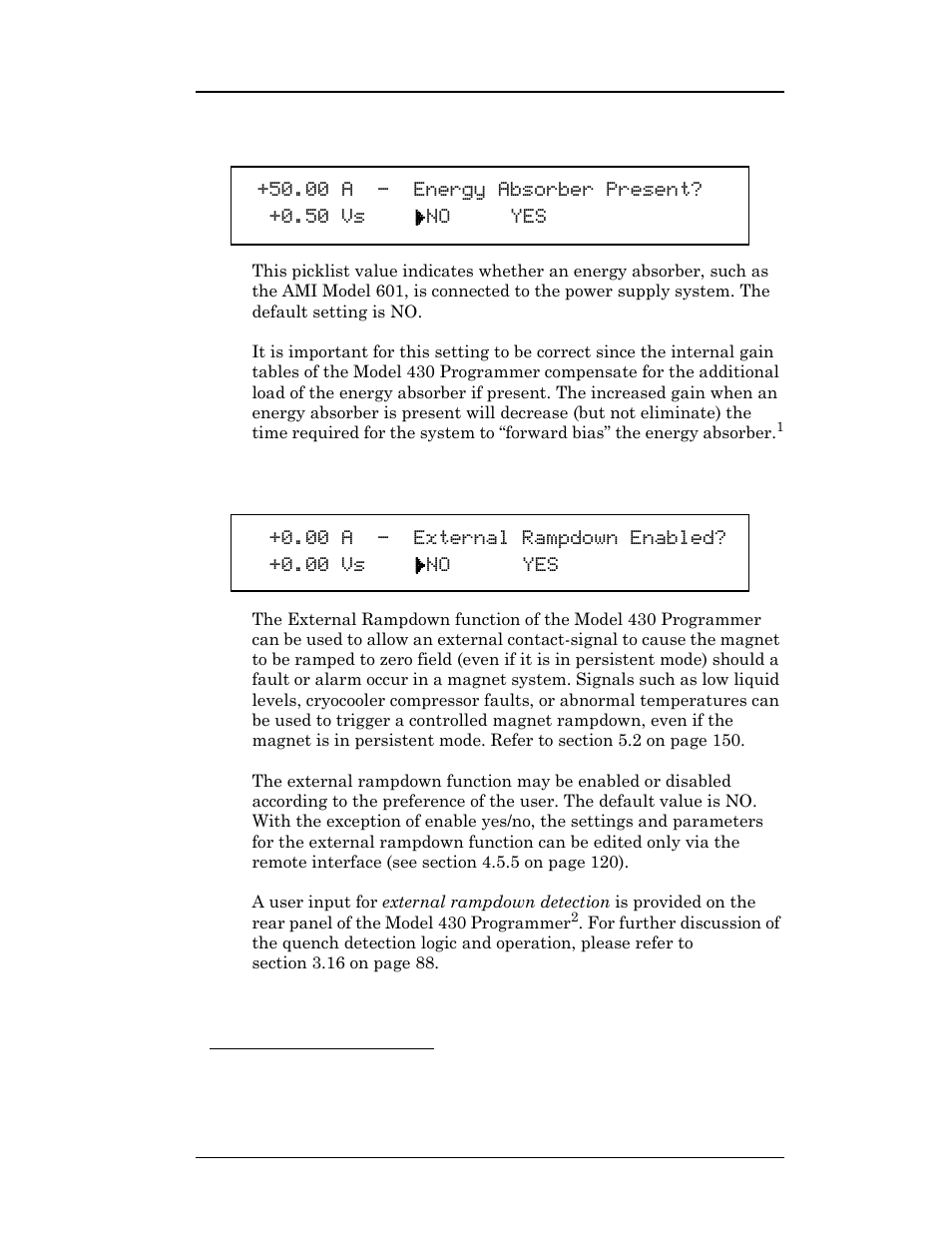 14 energy absorber present, 15 enable external rampdown, Operation | American Magnetics 4Q06250PS-430 Integrated Power Supply System User Manual | Page 76 / 216