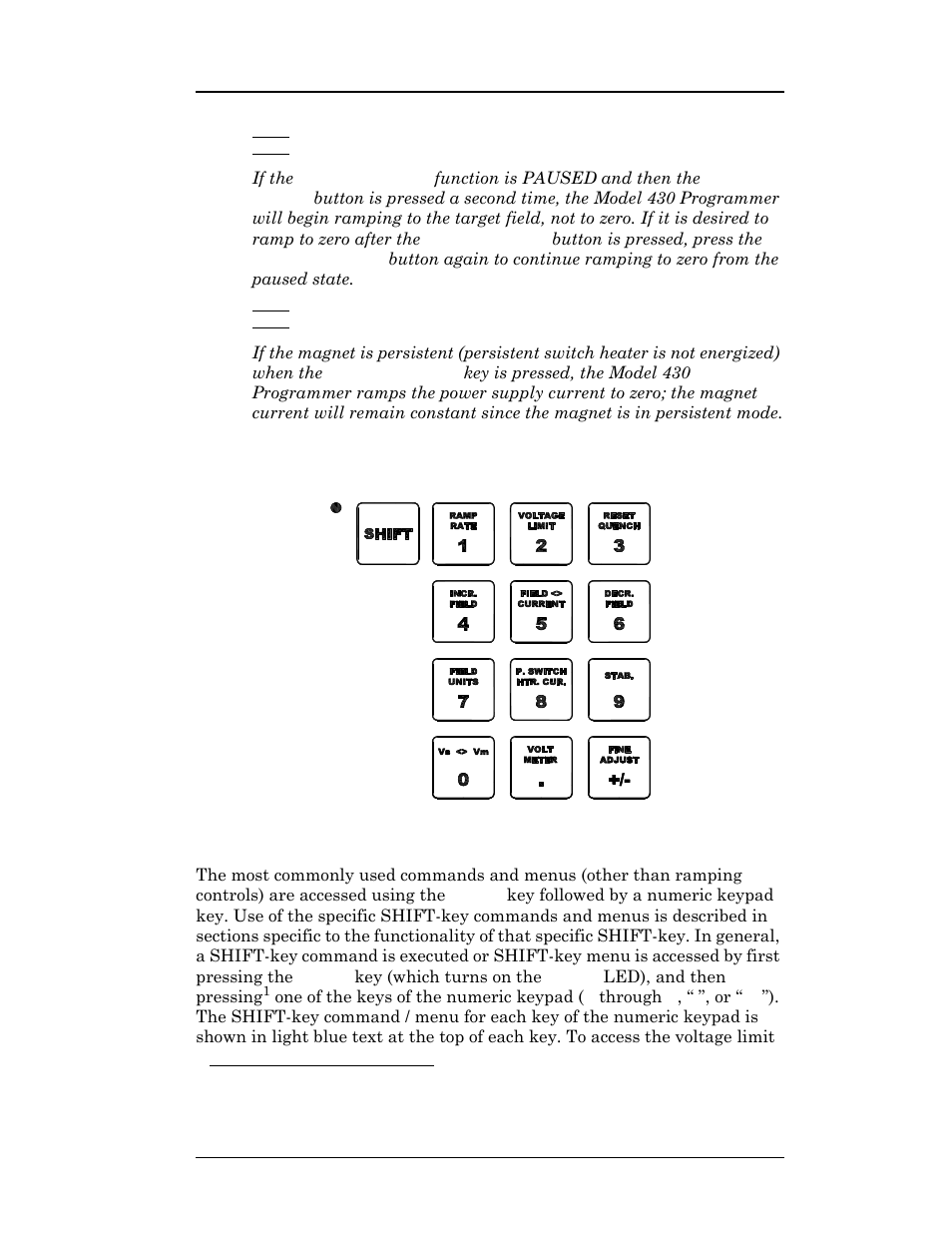 7 shift-key commands / menus, Figure 3-5. shift-key functions, Figure 3-5 shift-key functions | Operation | American Magnetics 4Q12125PS-430 Integrated Power Supply System User Manual | Page 50 / 216