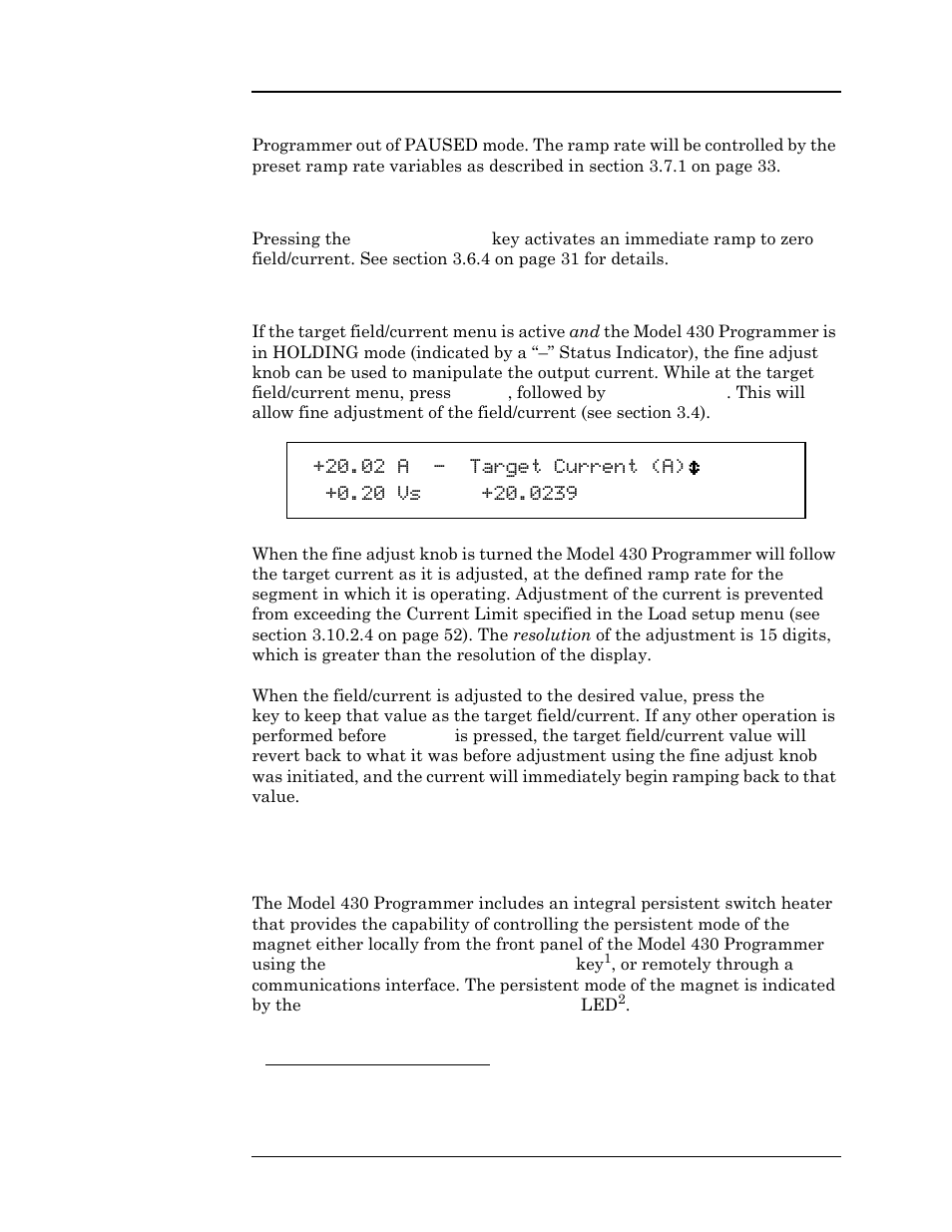 4 ramping to zero, 5 fine adjust of field / current in holding mode, 13 persistent switch control | Operation | American Magnetics 4Q12125PS-430 Integrated Power Supply System User Manual | Page 95 / 216