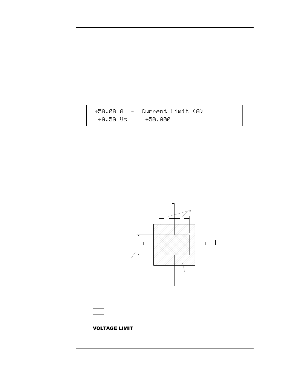 3 current limit, Figure 3-4. example limits setup, Figure 3-4 | Example limits setup, Operation, Xuuhqw /lplw $  9v | American Magnetics 420 Power Supply Programmer User Manual | Page 63 / 134