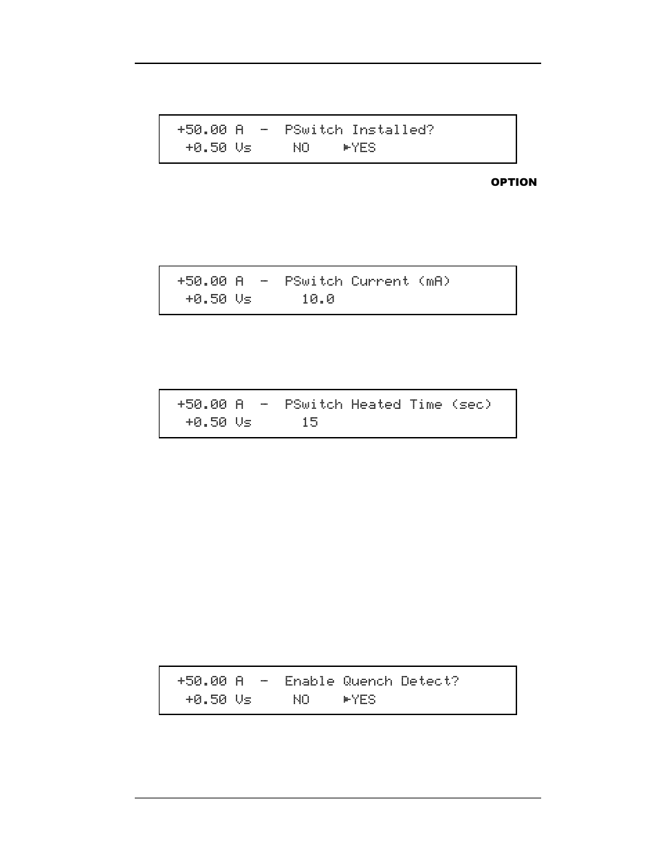 4 persistent switch installed, 5 persistent switch current, 6 persistent switch heated time | 7 enable quench detect | American Magnetics 420 Power Supply Programmer User Manual | Page 64 / 134