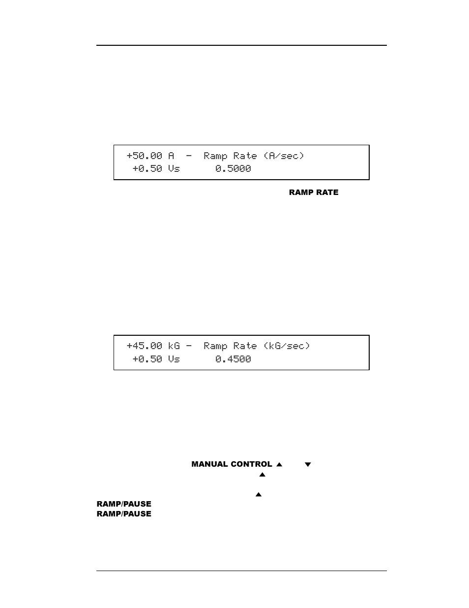 2 ramp rate, 2 ramping in manual mode, Ramping in manual mode | Operation | American Magnetics 420 Power Supply Programmer User Manual | Page 72 / 134