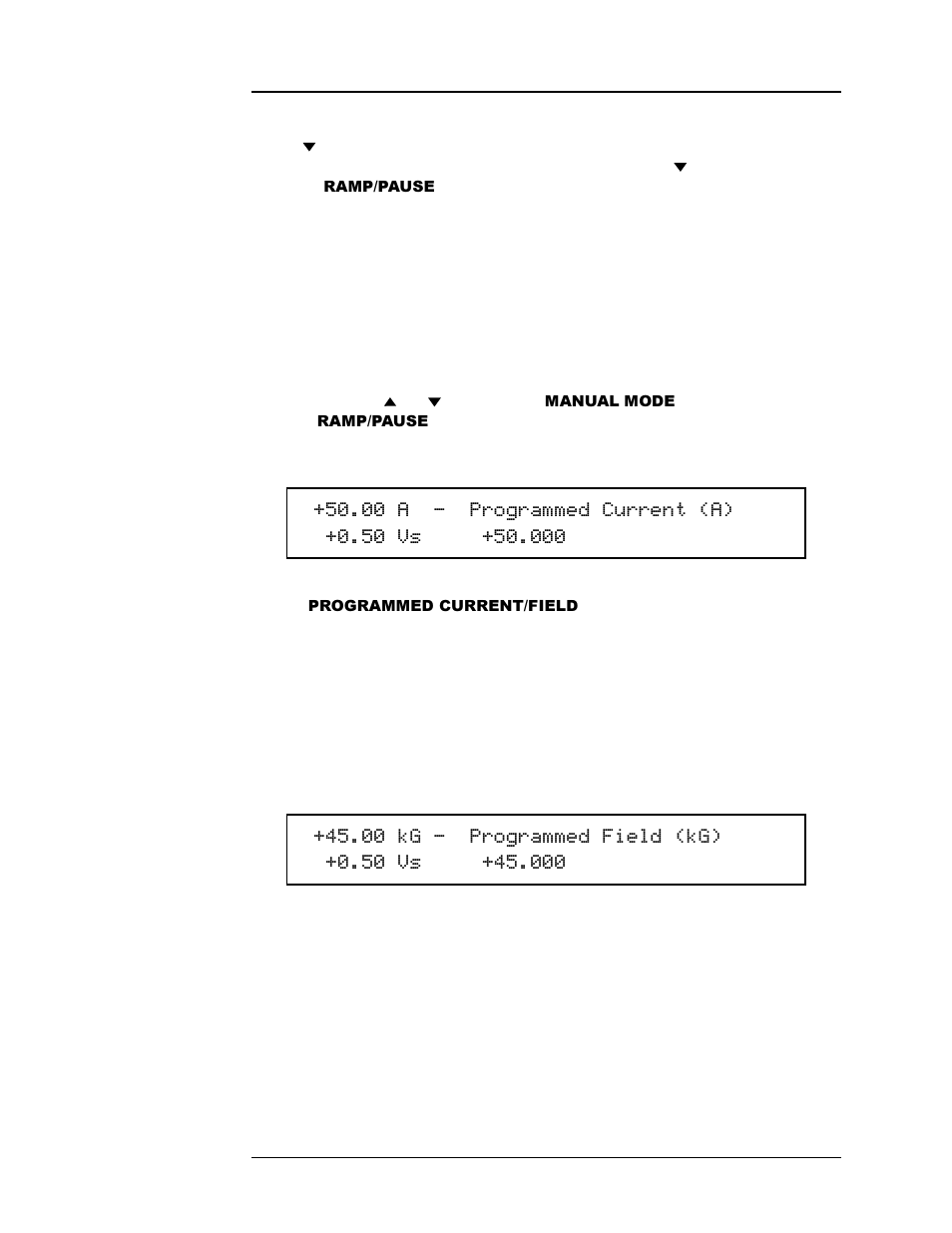 3 ramping in programmed mode, 1 programmed current/field, Ramping in programmed mode | Graph 3.3.3 on, Operation | American Magnetics 420 Power Supply Programmer User Manual | Page 73 / 134