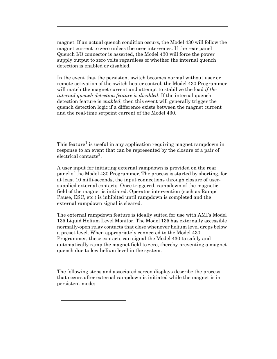 16 external rampdown, 1 external rampdown while in persistent mode, Operation | American Magnetics 05200PS-430-601 Integrated Power Supply System User Manual | Page 108 / 224