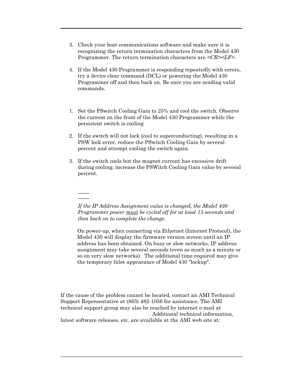 3 additional technical support, Service | American Magnetics 05200PS-430-601 Integrated Power Supply System User Manual | Page 164 / 224