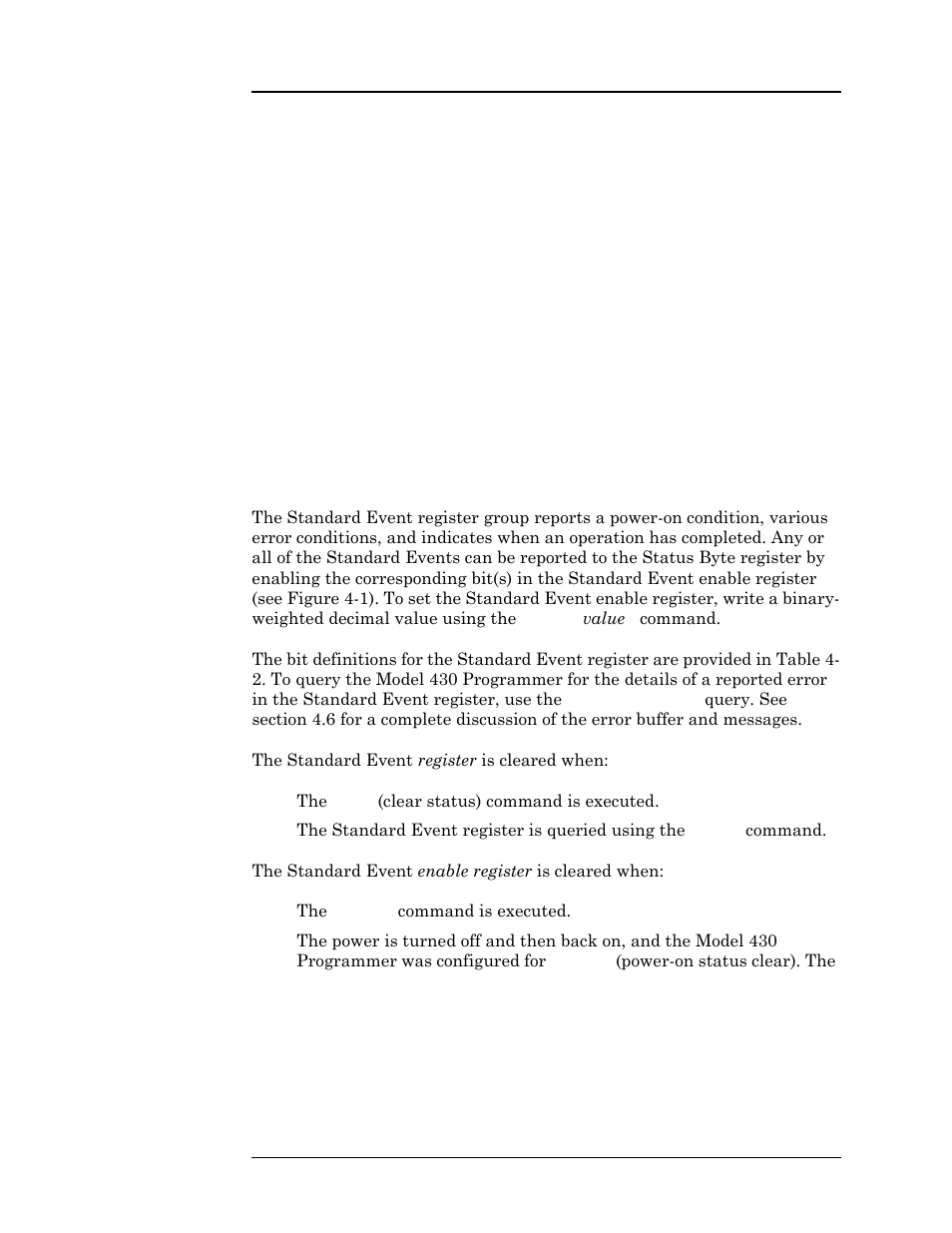 2 reading the status byte using *stb, 3 using the message available bit(s), 3 standard event register | Remote interface reference | American Magnetics 4Q1010PS-430 Integrated Power Supply System User Manual | Page 121 / 214