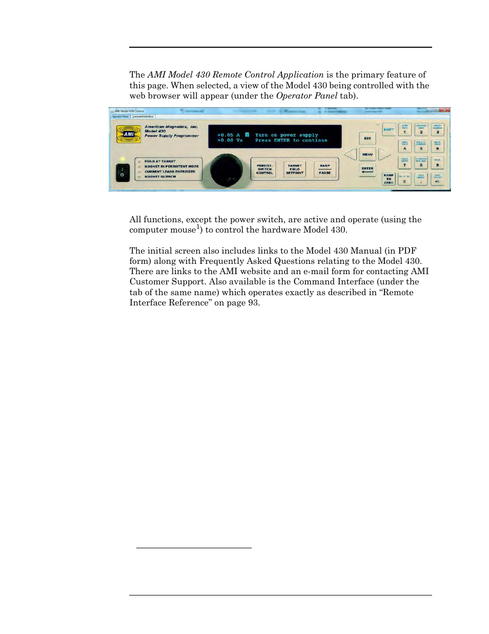 Figure a-10. browser control of the model 430ip, Figure a-10 browser control of the model 430ip, Appendix | American Magnetics 4Q1010PS-430 Integrated Power Supply System User Manual | Page 205 / 214