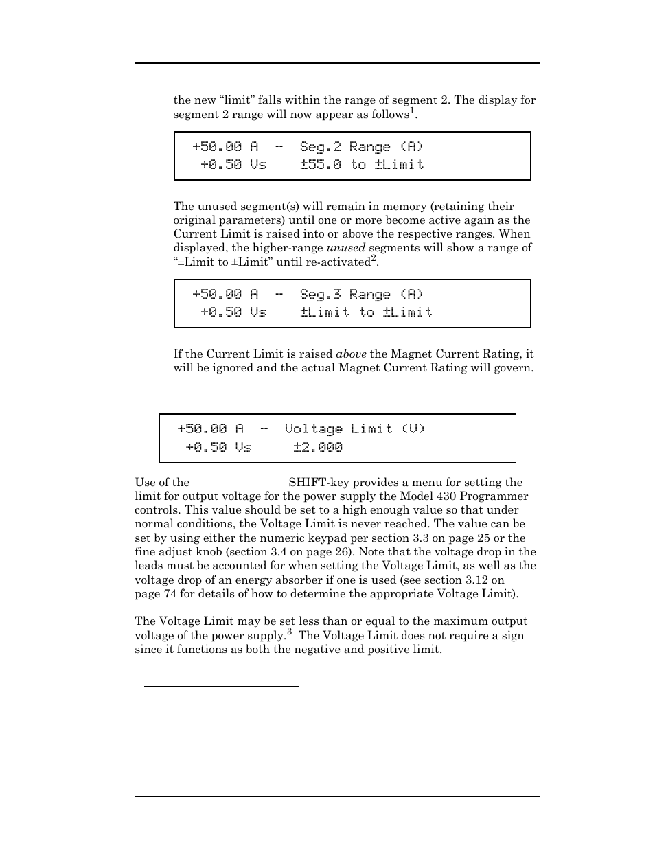 2 voltage limit shift-key, Operation | American Magnetics 4Q1010PS-430 Integrated Power Supply System User Manual | Page 54 / 214